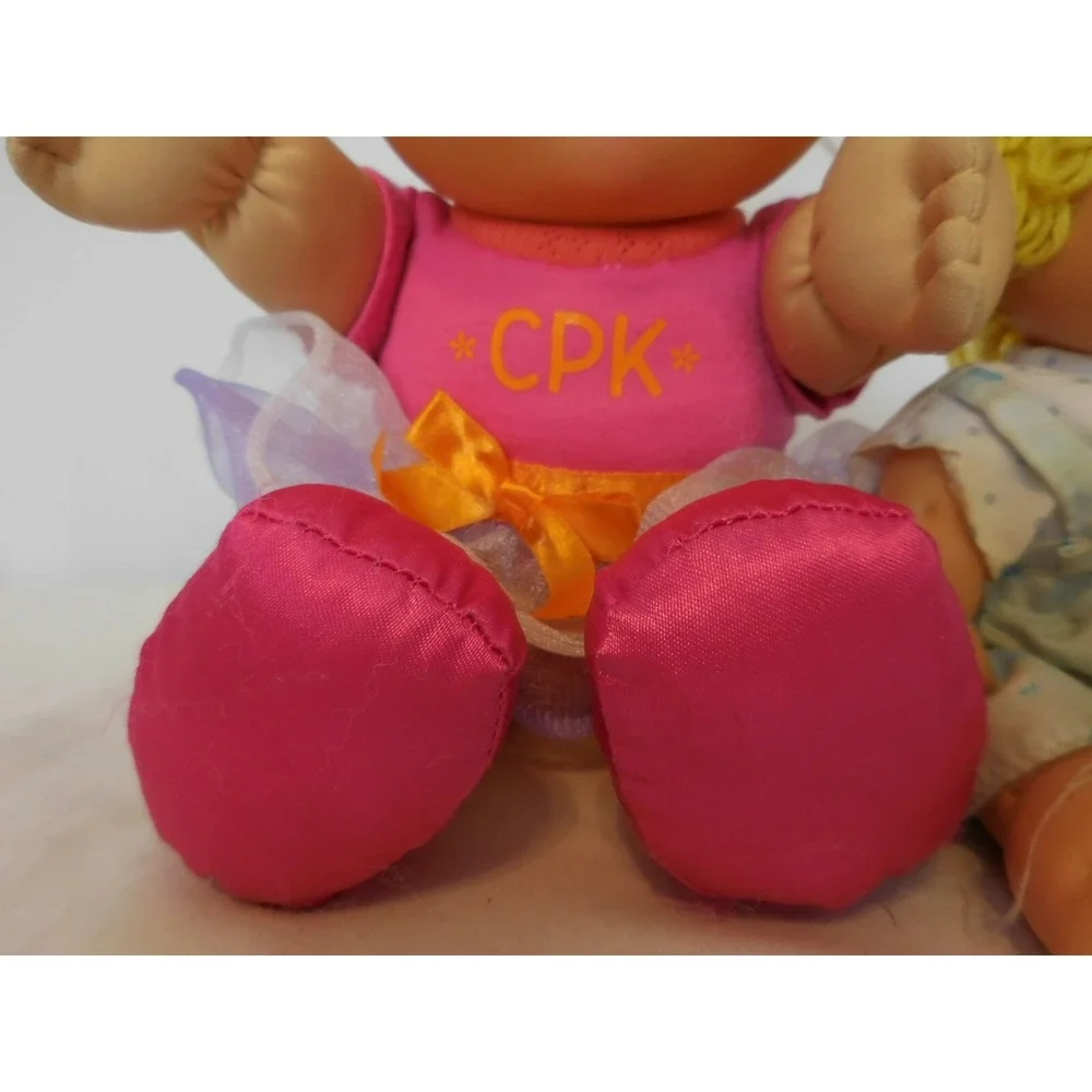 Cabbage Patch Kid Dolls one Large in Pink CPK + 1 small Cabbage patch doll